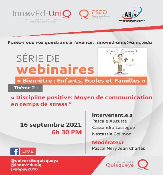 InnovEd Webinaire 2 - Bien-être : enfants, écoles et familles