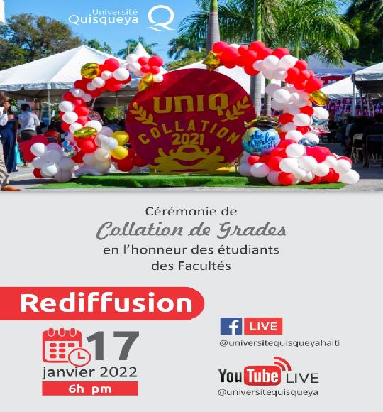 Diffusion de la Cérémonie de Collation des Grades de l'UniQ
