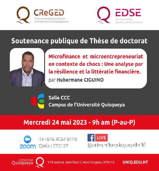 Soutenance publique de thèse de Doctorat