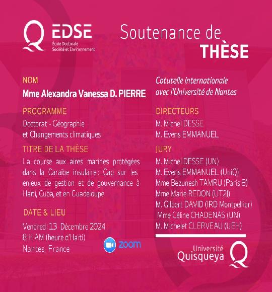 Soutenance de Thèse de Doctorat en cotutelle avec Université de Nantes