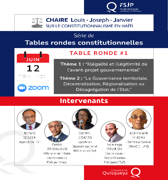 1ere table ronde constitutionnelle de la Chaire Louis-Joseph-Janvier
